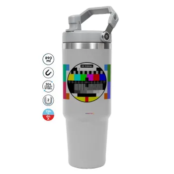 No signal, GREY color, 890ml (30oz) stainless Steel Tumbler with Handle