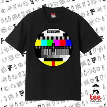 No signal, Κλασικό T-Shirt, διπλής ραφής, χωρίς πλευρικές ραφές ΜΑΥΡΟ από 100% βαμβάκι. Vegan & OEKO-TEX πιστοποιημένο.