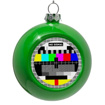 No signal, Στολίδι Χριστουγεννιάτικη μπάλα δένδρου Πράσινο 8cm