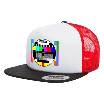 No signal, Καπέλο Ενηλίκων Foam Flat Snapback με Δίχτυ Μαύρο-Λευκό-Κόκκινο (POLYESTER, ΕΝΗΛΙΚΩΝ, UNISEX, ONE SIZE)