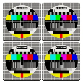 No signal, ΣΕΤ 4 Σουβέρ ξύλινα τετράγωνα (9cm)