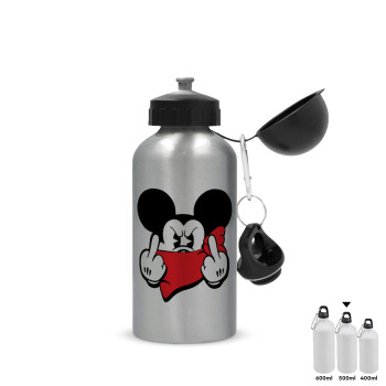 Mickey fuck off, Metallic water jug, Silver, aluminum 500ml