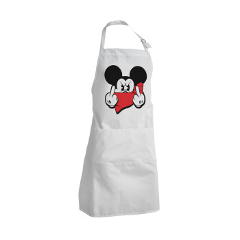 Mickey fuck off, Adult Chef Apron (with sliders and 2 pockets)