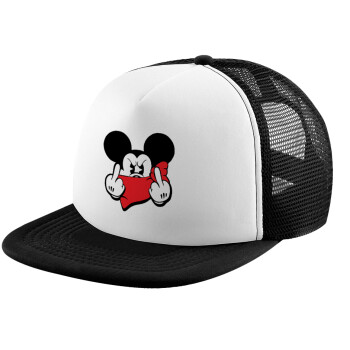 Mickey fuck off, Καπέλο Soft Trucker με Δίχτυ Black/White 