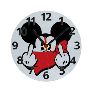 Mickey fuck off, Ρολόι τοίχου γυάλινο (20cm)
