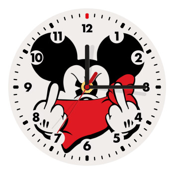 Mickey fuck off, Wooden wall clock (20cm)