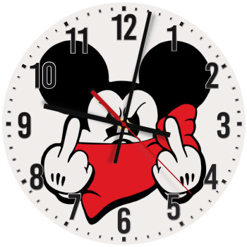 Mickey fuck off, Ρολόι τοίχου ξύλινο (30cm)