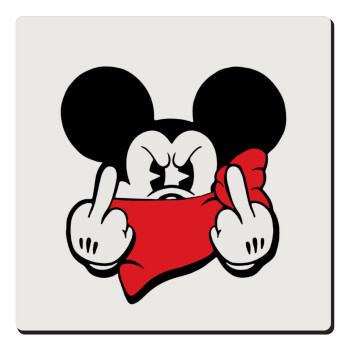 Mickey fuck off, Τετράγωνο μαγνητάκι ξύλινο 6x6cm
