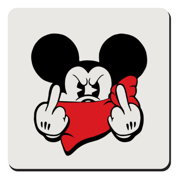 Mickey fuck off, Τετράγωνο μαγνητάκι ξύλινο 9x9cm