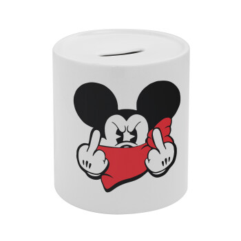 Mickey fuck off, Κουμπαράς πορσελάνης με τάπα