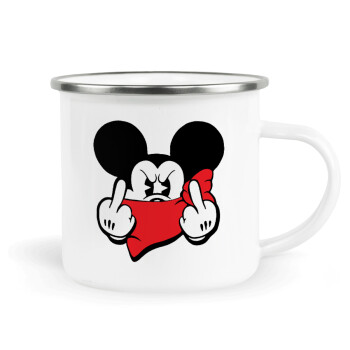 Mickey fuck off, Metallic enamel cup white 360ml