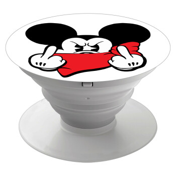 Mickey fuck off, Phone Holders Stand  White Hand-held Mobile Phone Holder