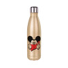 Glitter gold stainless steel thermos bottle, double-walled, 500ml