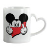 Mug heart handle, ceramic, 330ml