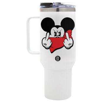 Mickey fuck off, Mega Stainless steel Tumbler with lid, double wall 1,2L