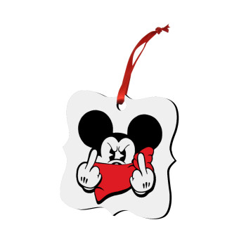 Mickey fuck off, Στολίδι Χριστουγεννιάτικο στολίδι polygon ξύλινο 7.5cm