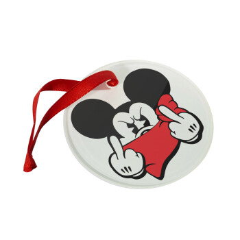 Mickey fuck off, Christmas ornament glass 9cm