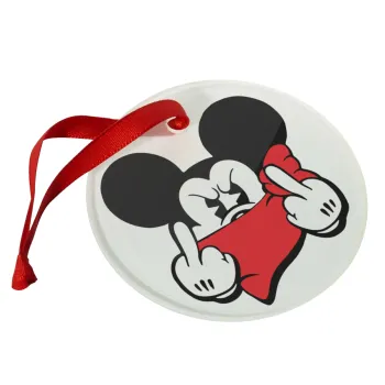 Mickey fuck off, Στολίδι Χριστουγεννιάτικο στολίδι γυάλινο 9cm