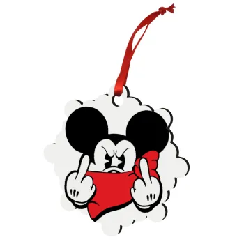 Mickey fuck off, Στολίδι Χριστουγεννιάτικο στολίδι snowflake ξύλινο 7.5cm