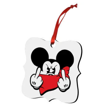 Mickey fuck off, Στολίδι Χριστουγεννιάτικο στολίδι polygon ξύλινο 7.5cm