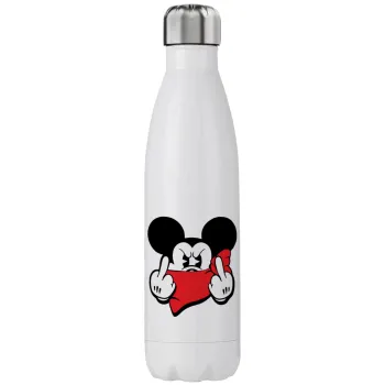 Mickey fuck off, Μεταλλικό παγούρι θερμός (Stainless steel), διπλού τοιχώματος, 750ml