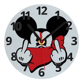 Mickey fuck off, Ρολόι τοίχου γυάλινο (20cm)