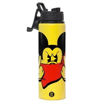 Mickey fuck off, Μεταλλικό παγούρι νερού με καπάκι ασφαλείας, αλουμινίου 850ml