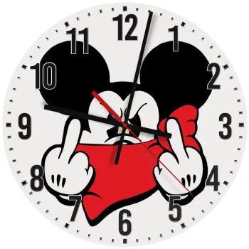 Mickey fuck off, Ρολόι τοίχου ξύλινο (30cm)
