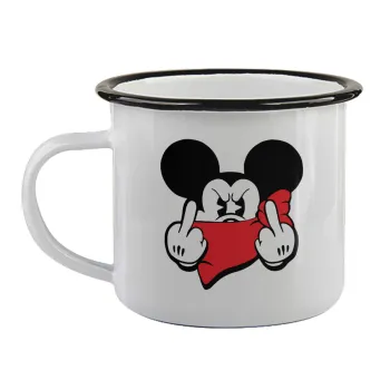 Mickey fuck off, Κούπα εμαγιέ με μαύρο χείλος 360ml