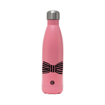 Bow tie, Metal mug thermos Pink Mat (Stainless steel), double wall, 500ml