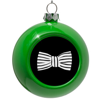 Bow tie, Green Christmas tree ornament bauble 8cm