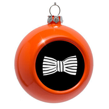 Bow tie, Orange Christmas tree ornament bauble 8cm