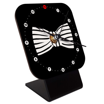 Bow tie, Quartz Wooden table clock with hands (10cm)