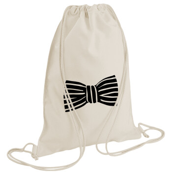 Bow tie, Τσάντα πλάτης πουγκί GYMBAG natural (28x40cm)