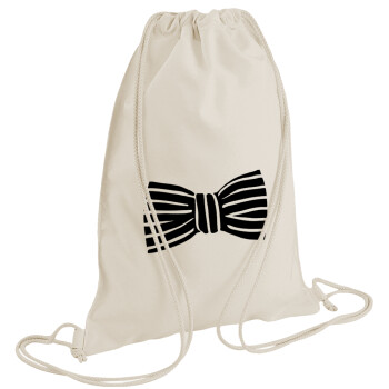 Bow tie, Backpack bag GYMBAG natural (28x40cm)