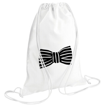 Bow tie, Backpack pouch GYMBAG white (28x40cm)