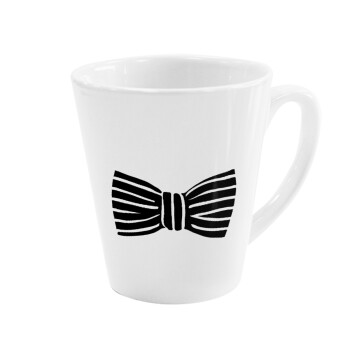 Bow tie, Κούπα κωνική Latte Λευκή, κεραμική, 300ml