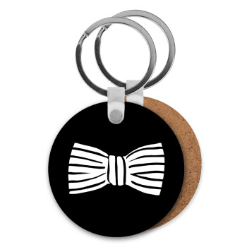 Bow tie, Μπρελόκ Ξύλινο στρογγυλό MDF Φ5cm