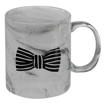 Bow tie, Mug ceramic marble style, 330ml