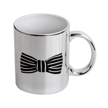 Bow tie, Mug ceramic, silver mirror, 330ml