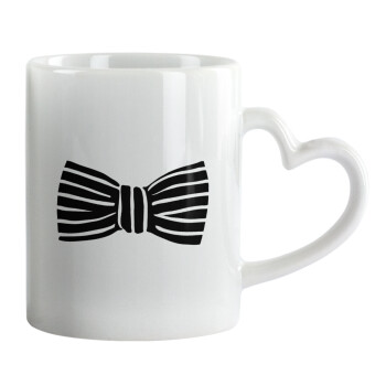 Bow tie, Mug heart handle, ceramic, 330ml