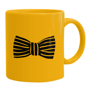 Bow tie, Ceramic coffee mug yellow, 330ml