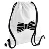 Backpack pouch GYMBAG white, with pocket (40x48cm) & thick cords