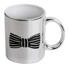Mug ceramic, silver mirror, 330ml