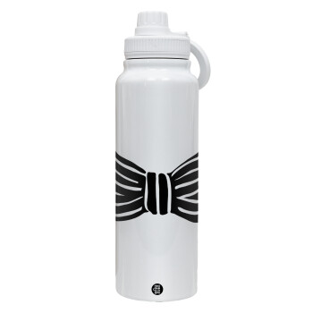 Bow tie, 1L Stainless Steel Thermal Bottle with Phone Holder & Double Wall Insulation