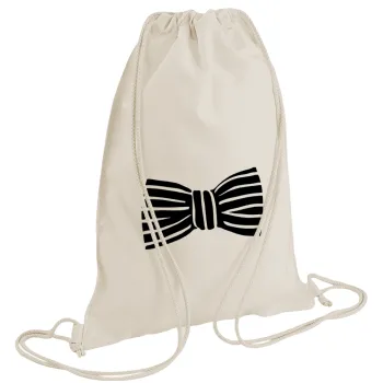 Bow tie, Τσάντα πλάτης πουγκί GYMBAG natural (28x40cm)