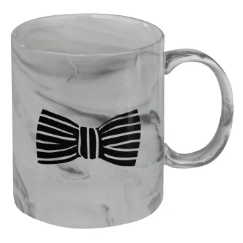 Bow tie, Mug ceramic marble style, 330ml