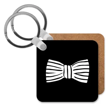 Bow tie, Μπρελόκ Ξύλινο τετράγωνο MDF