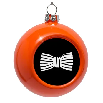 Bow tie, Orange Christmas tree ornament bauble 8cm