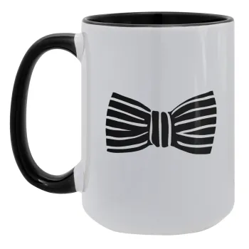 Bow tie, Κούπα Mega 15oz, κεραμική Μαύρη, 450ml
